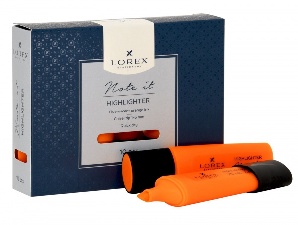 Маркер текстовый LOREX NOTE IT 1—5 мм, оранжевый, скошенный/190972