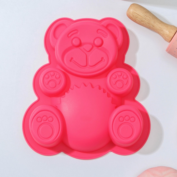 Форма для выпечки Доляна «Мишка», 17,5×15×3 см, цвет МИКС /549316