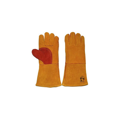 Краги спилковые пятипалые зимние особо прочные, 35см, иск. мех "РосМарка"