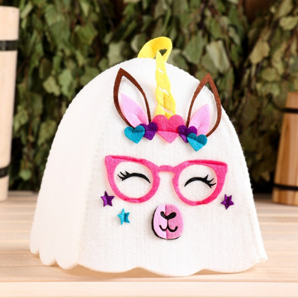 Шапка для бани с аппликацией "Лама" /9273126