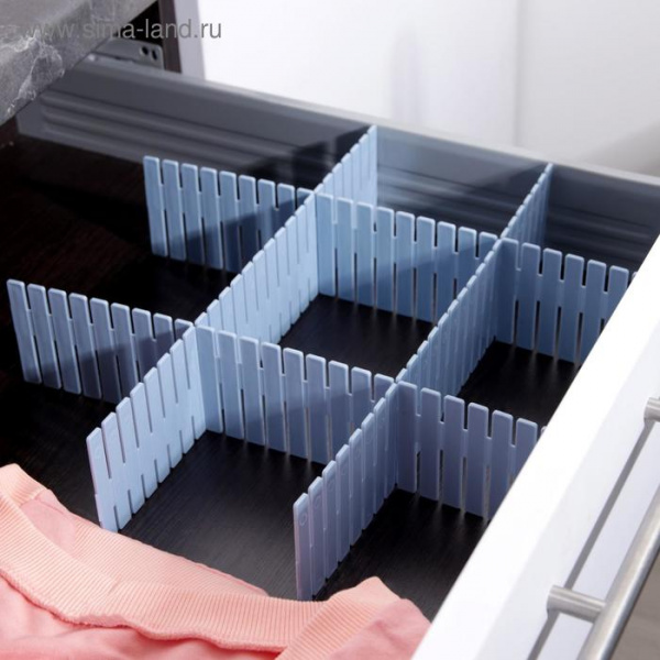 Органайзер-разделитель для ящиков, 4 шт, цвет МИКС/1857923