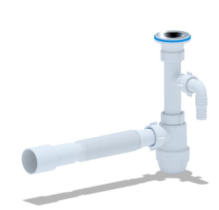 Сифон д/умыв. Ани Юнг 1 1/4"*32 с отводом для стиральной машины, с гофр. трубой 32х40/50/ВМ1316