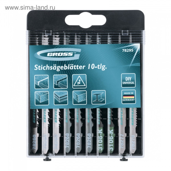 Набор полотен для электролобзика универсальный, 10шт., DIY, пластиковый кейс /78295