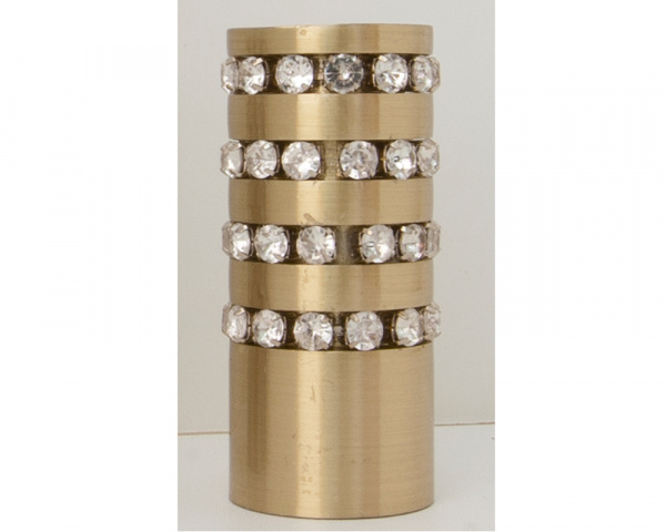 Наконечник Цилиндр со стразами латунь D20 (уп.2шт)