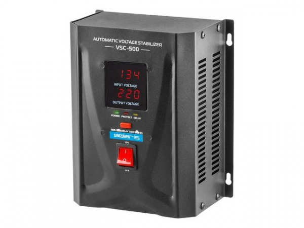 Стабилизатор напряжения Solaris VSC-500 (500 В*А; 130-260 В; 2 розетки; настенный монтаж) (SOLARIS) 