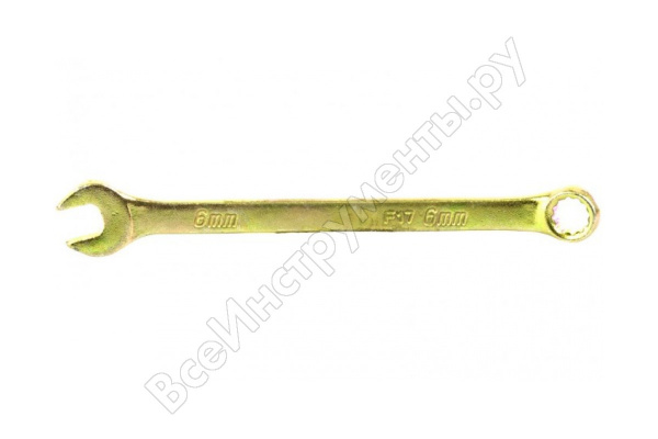 Ключ комбинированный 6мм желтый цинк/14972