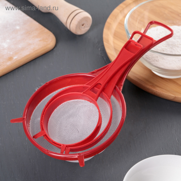 Набор сит, 3 шт: d = 6,5/8/11,5 см, цвет МИКС 3984391