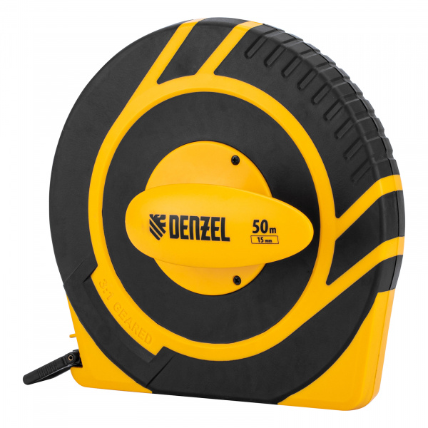 Рулетка геодезическая 50 м х 15 мм, закрытый корпус, фиберглассовая лента Denzel/31292