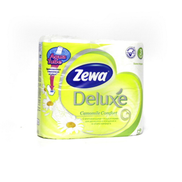 Бумага туалетная ЗЕВА Делюкс 4рул. 3-сл. Ромашка
