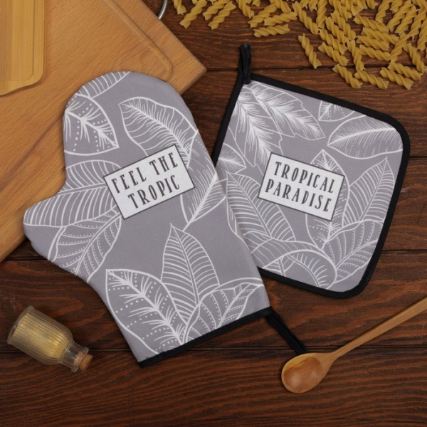 Набор Кухонный Ease, варежка-прихватка 20х28см, прихватка 19х19см, 100% хлопок/7011778