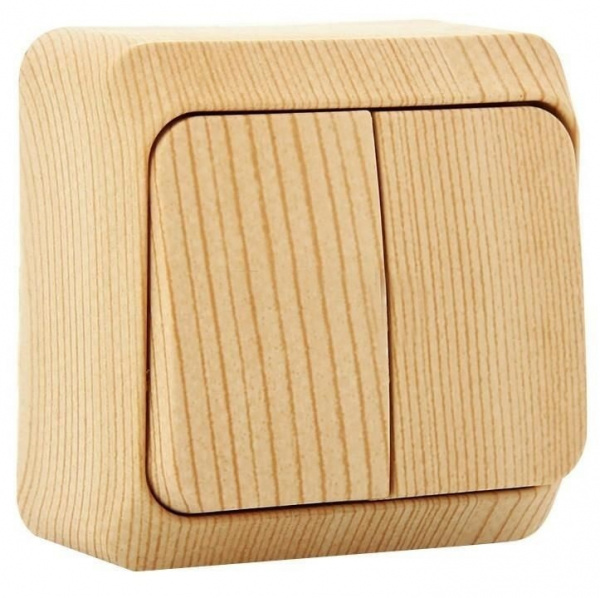 Выключатель Этюд ВА 10-002 2кл. сосна открытой установки