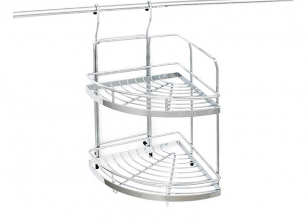 Полка на рейлинг двухярусная угловая К201F