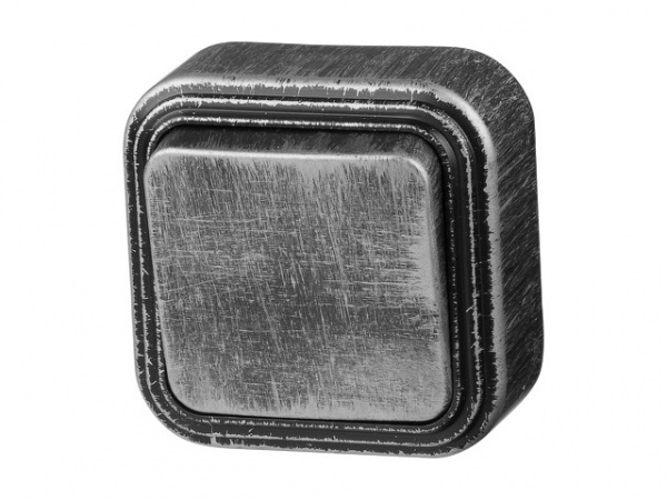 Выключатель 1 клав. (открытый, до 6А) серебро,  Стандарт, Юпитер/JP7431-01