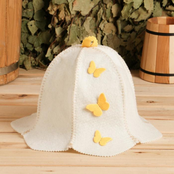 Шапка для бани "Шляпа.Бабочки" МИКС /7088306