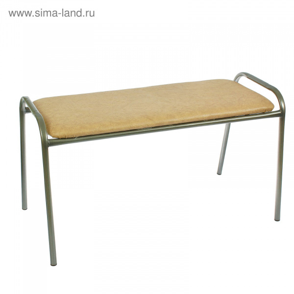 Банкетка-скамья с хромовым покрытием ножек, цвет бежевый 1391033