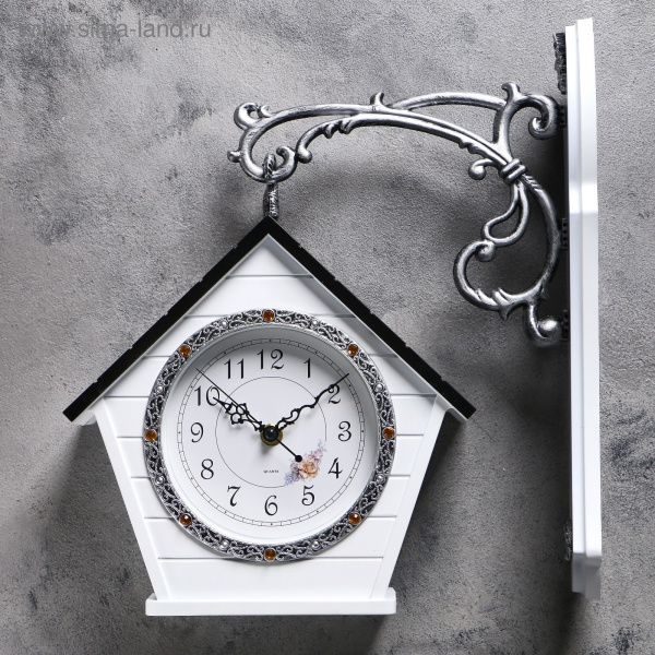 Часы настенные двойные, серия: Садовые, "Домик", 32х40 см/1586985