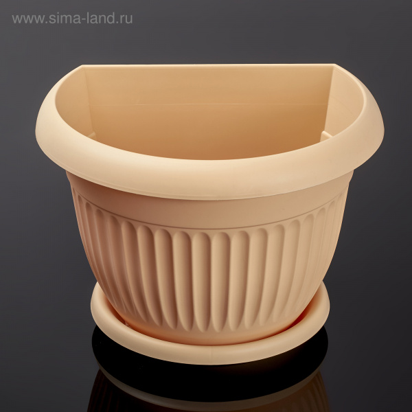 Кашпо настенное d=26 см, 4,6 л "Ливия", цвет белая глина/1155731