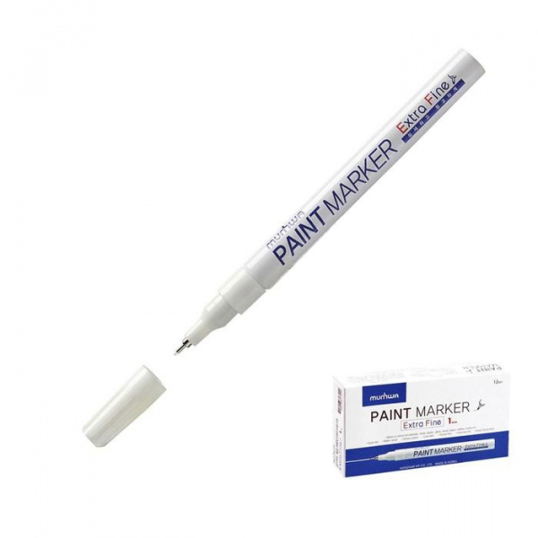 Маркер-краска (лаковый) MunHwa, 1.0 мм,белая нитро-основа /3806888