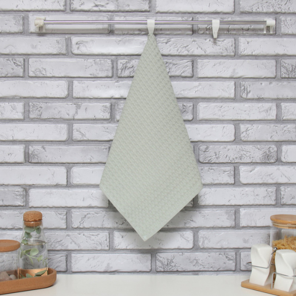 Полотенце цв. серый 35х60 см, 100% хл., крупная вафля 220 г/м2 /7323014