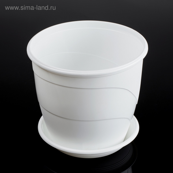 Горшок для цветов с поддоном 4,1 л "Венеция", D=21 см, цвет белый/4483983