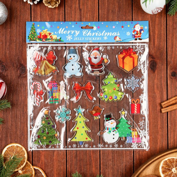 Наклейки на окна "Новогоднее ассорти-2", 30 х 25 см/7006922
