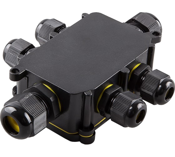 Распределительная коробка STEKKER LD526 водонепроницаемая на 6 выходов, 450V, 140x100x36, черный 