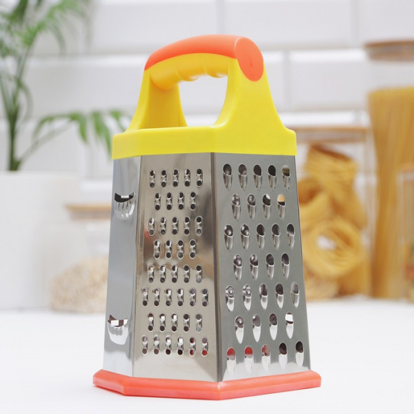 Тёрка шестигранная Доляна «Деревушка», 20×10 см, цвет МИКС/655956