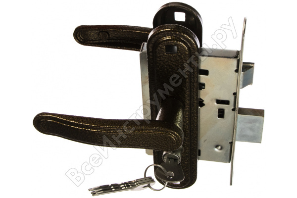 Замок врезной с ручками ЗВ-4-3-03 /бронза/ /Зенит /8592