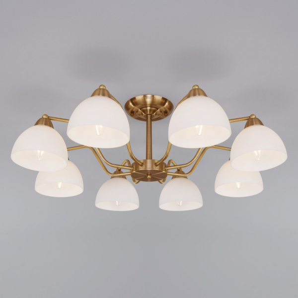 Потолочная люстра со стеклянными плафонами 30172/8 античная бронза