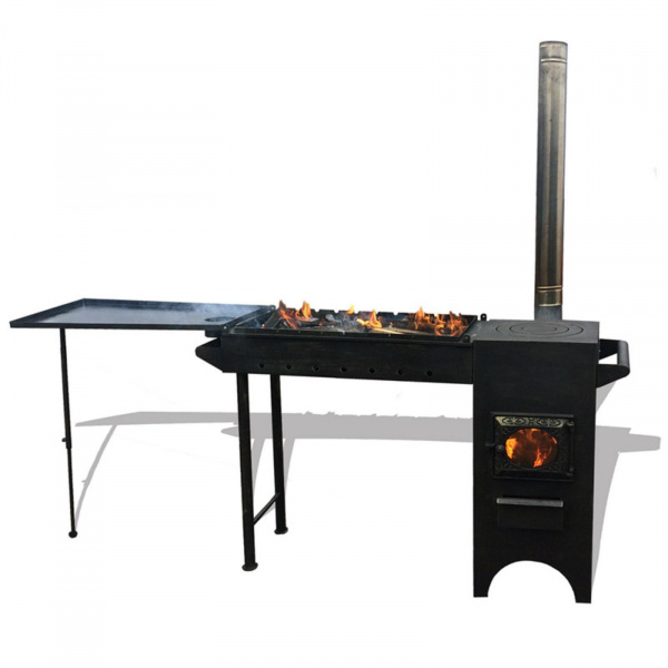 Печь-мангал "Березка", дверца со теклом 6906643