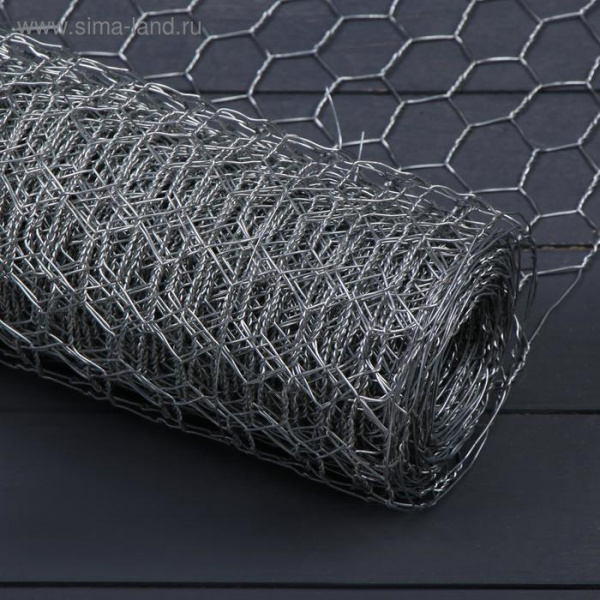 Сетка плетенная 0,5 х 10 м, ячейка 25х25 мм, d=1 мм, металл 5538216