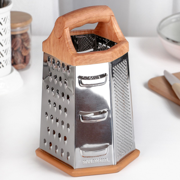 Тёрка шестигранная «Деревушка», 14,5×11,5×21,5 см /3628395