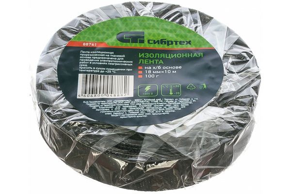 Изолента на ХБ основе 18 мм х 10 м, 100 гр. // СИБРТЕХ/88761