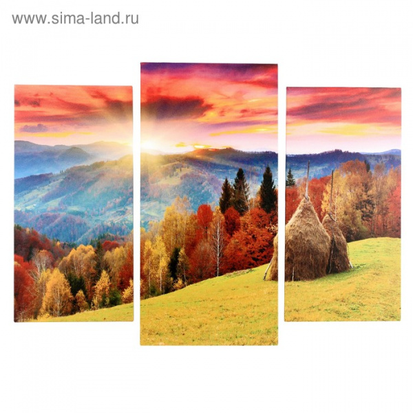 Картина модульная на подрамнике "Золотая осень" (2-25х50, 30х60 см) 80х60 см/4685526