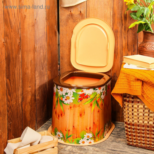 Туалет дачный, h = 39 см, без дна, с креплением к полу, «Летний день»/2061334