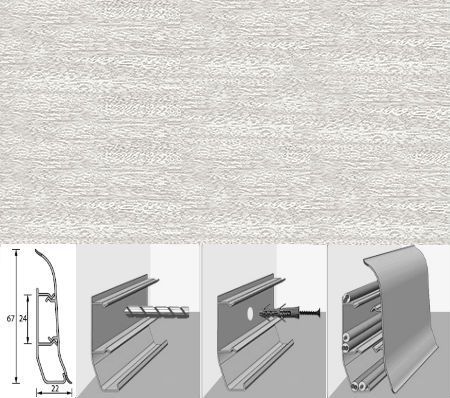 Плинтус ЭЛИТ МАКСИ Ясень белый с кабель каналом