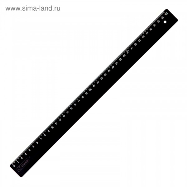 Линейка 40см черная Стамм 580834