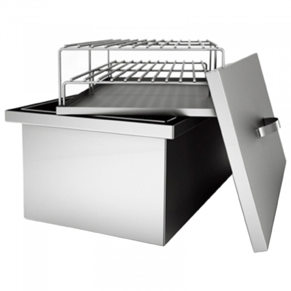 Коптильня двухъярусная с гидрозатвором Smoky Proof, крышка и две решётки, 48 х 28,5 х 22 см 339215