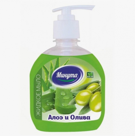 Жидкое мыло "Минута" Алоэ и олива 500 г с дозатором