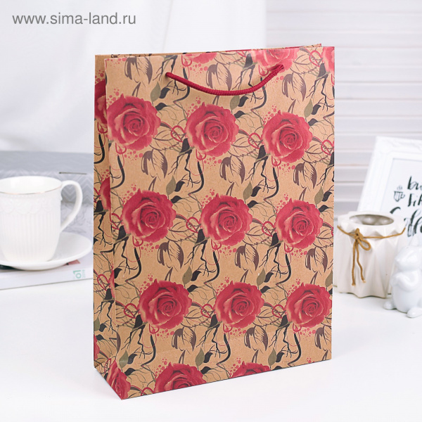 Пакет крафт "Розы"  180647