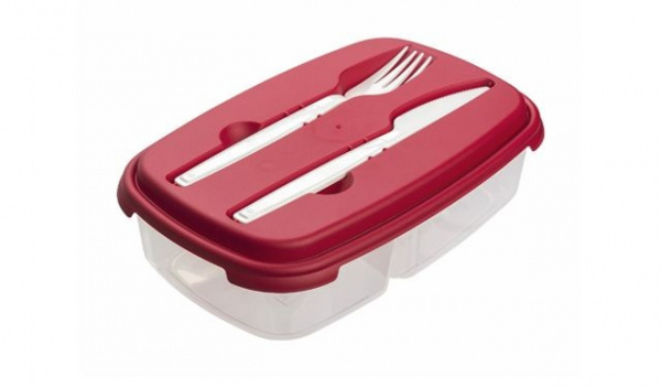 Контейнер пластиковый прямоуг. 0.5 л + 0.3 л, с крышкой, Frigo Lunch, DRINA  (10537)