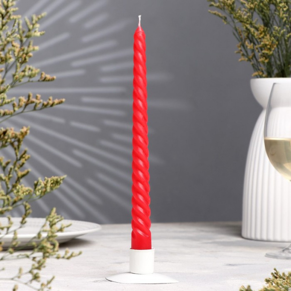Свеча витая, 2,2х 25 см, красная, "Богатство Аромата" /9271295