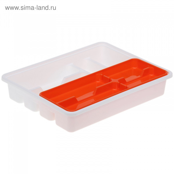 Лоток-вкладыш для столовых приборов 2х уровневый оранжевый 1380085