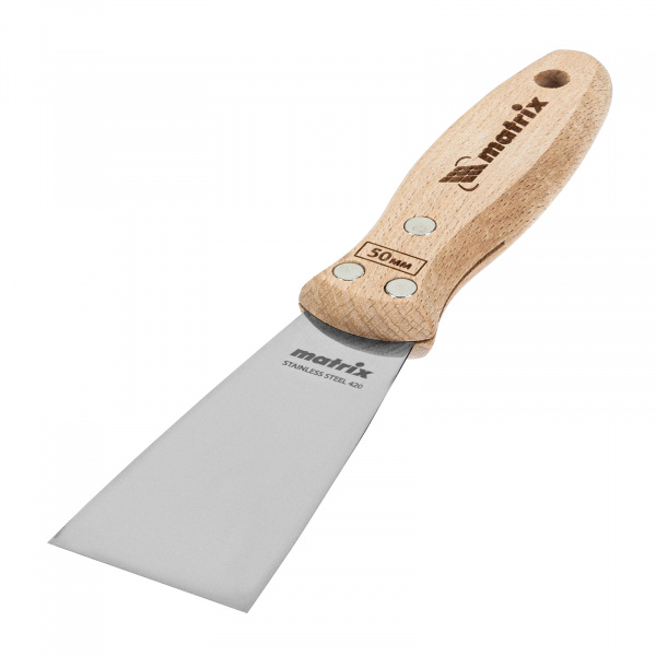 Шпательная лопатка из нержавеющей стали, 50 мм, буковая рукоятка, EFP Matrix/85611
