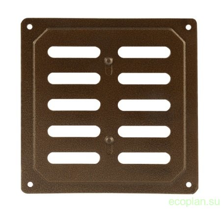 Решетка вентиляционная 200х200 с заглушкой /медь/444д