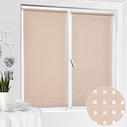 Рулонная штора Плаза кремовый 120х175 /7702