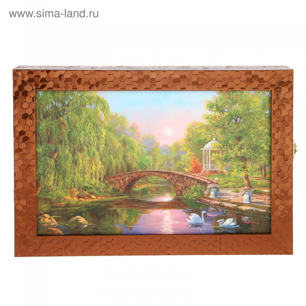 Ключница "Лебеди на пруду" багет 24х34х5см /3344170