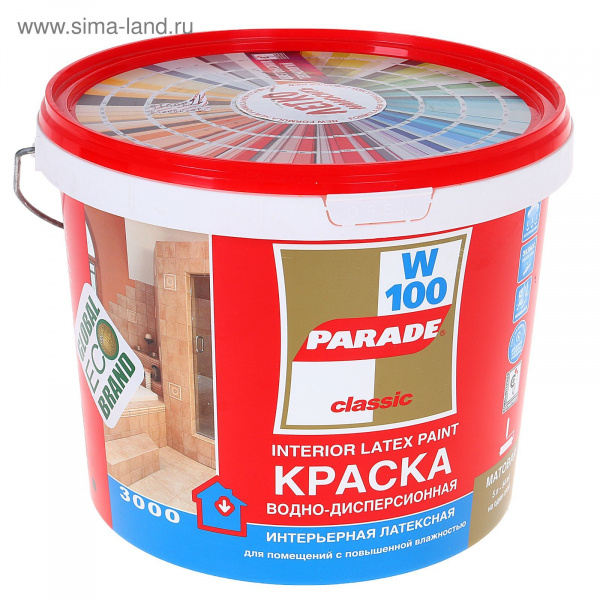Краска акриловая PARADE W100 база А 5л Белая матовая