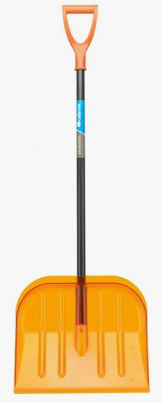 Лопата для уборки снега поликарбонат, 465х410х1390 мм, стальной черенок, усиленная/61655