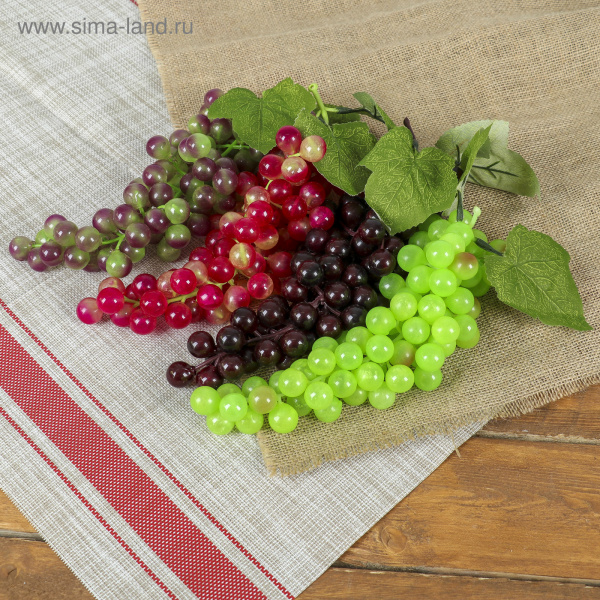 Искусственный виноград, 85 ягод, глянец, МИКС/482164